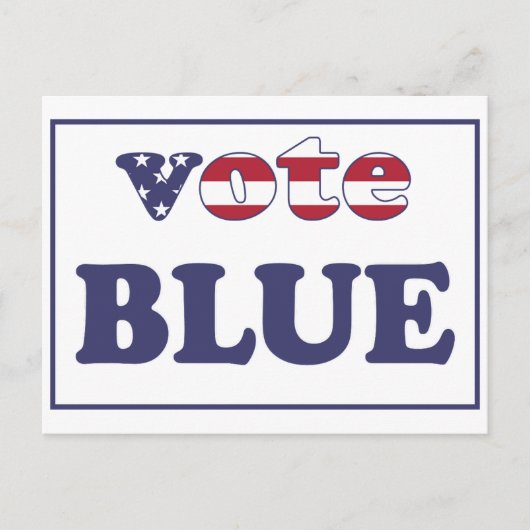 Vote Blue - American Flag Typografy Postkarte (Vorderseite)