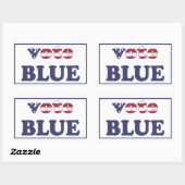 Vote Blue - American Flag Typografy Rechteckiger Aufkleber (Blatt)