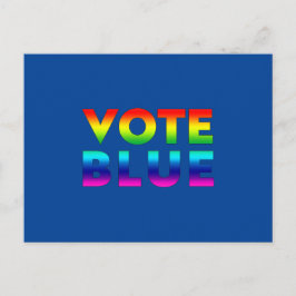 "vote blue" blau, Stolz lgbtq lgbt Regenbogenfarbe Postkarte