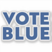 "Vote Blue" Blue Buchstaben Aufkleber (Vorderseite)