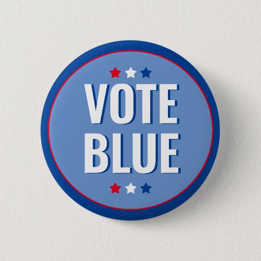 Vote Blue Bold Blue White Election Button (Vorderseite)
