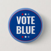 Vote Blue Bold Blue White Election Button (Vorderseite)