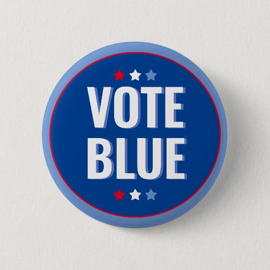 Vote Blue Bold Blue White Election Button (Vorderseite)