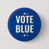 Vote Blue Bold Blue White Election Button (Vorderseite)