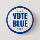 Vote Blue Bold Blue White Election Button (Vorderseite)