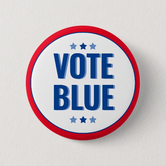 Vote Blue Bold Blue White Election Button (Vorderseite)