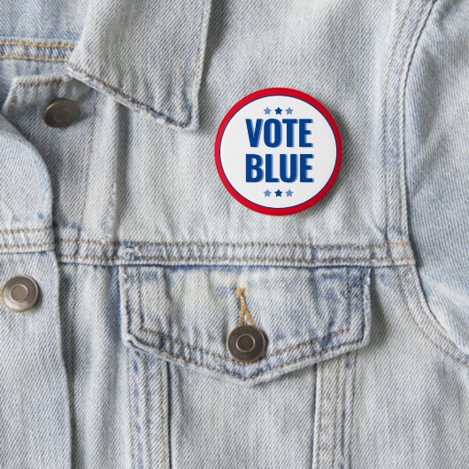 Vote Blue Bold Blue White Election Button (Beispiel)