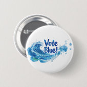 Vote Blue Button (Vorne & Hinten)