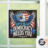 Vote Blue Fensteraufkleber (Zuhause)