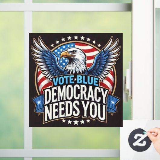 Vote Blue Fensteraufkleber (Zuhause)