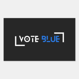 Vote Blue individuell einstellbar Rechteckiger Aufkleber
