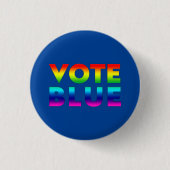 Vote Blue, lgbtq Stolz Regenbogen, blaue Button-Ta Button (Vorderseite)