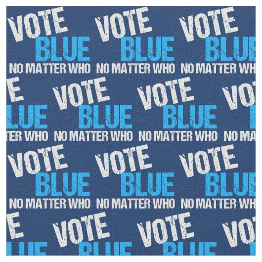 Vote Blue No Materie Wer Stoff (Nahaufnahme)