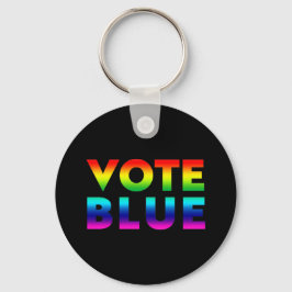 "vote blue", pride lgbtq, lgbt rainbow black schlüsselanhänger
