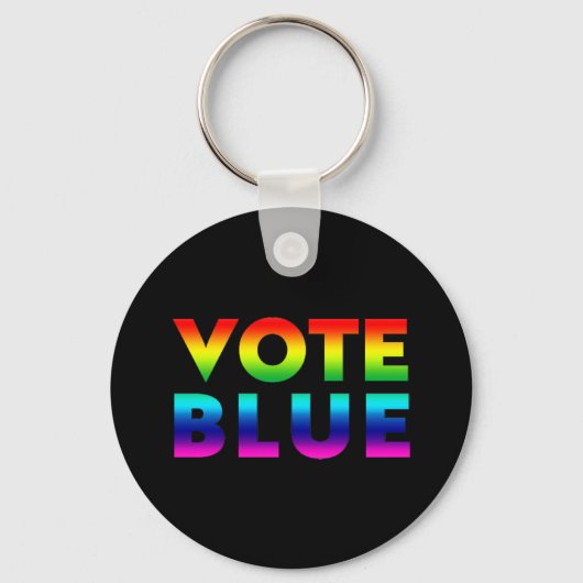 "vote blue", pride lgbtq, lgbt rainbow black schlüsselanhänger (Vorderseite)