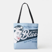 Vote Blue | Retro Funny Tasche (Rückseite)