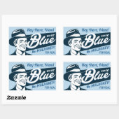 Vote Blue | Retro Funny Typ | Rechteckiger Aufkleber (Blatt)