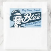 Vote Blue | Retro Funny Typ | Rechteckiger Aufkleber (Tasche)