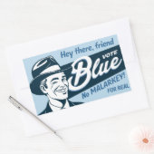 Vote Blue | Retro Funny Typ | Rechteckiger Aufkleber (Umschlag)