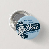 Vote Blue | Retro Funny Typ | Runde Button (Vorne & Hinten)