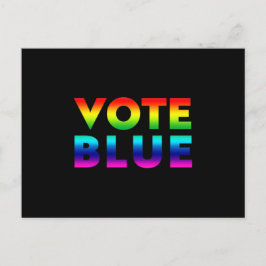 "vote blue" schwarz, stolze lgbtq lgbt Regenbogenf Postkarte