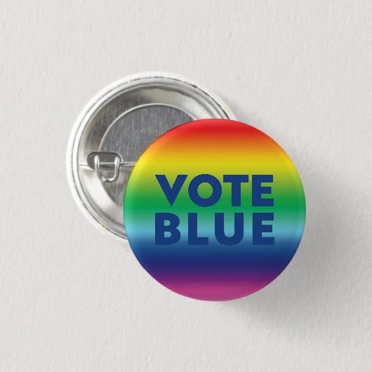 Vote Blue, Stolz lgbtq Regenbogenblau Button-Taste Button (Vorne & Hinten)