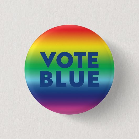 Vote Blue, Stolz lgbtq Regenbogenblau Button-Taste Button (Vorderseite)