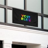 Vote Blue, Stolz Regenbogenfarben lgbtq schwarz Banner (Äußeres Gebäude)