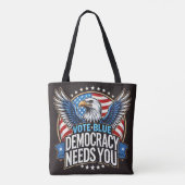 Vote Blue Tasche (Rückseite)