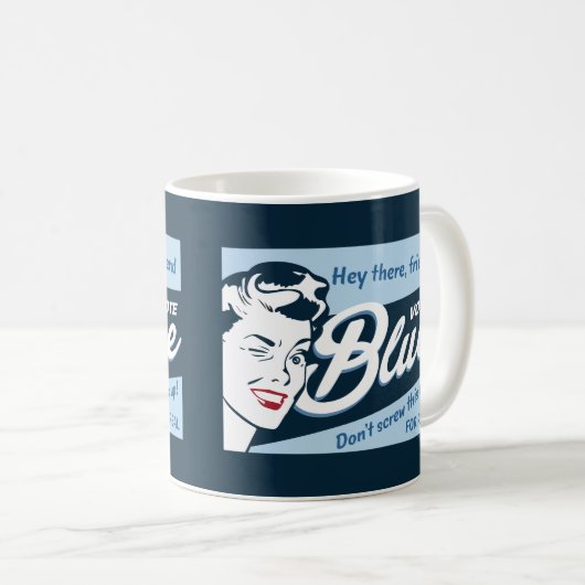 Vote Blue | TASSE | Retro Funny (VorderseiteRechts)