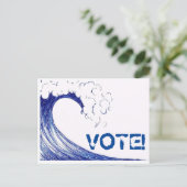 VOTE Blue Wave 2018! Postkarte (Stehend Vorderseite)