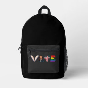VOTE Bücher Uterus LGBT Kamala Harris Walz Wahl Bedruckter Rucksack