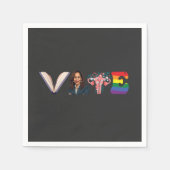 VOTE Bücher Uterus LGBT Kamala Harris Walz Wahl Serviette (Vorderseite)