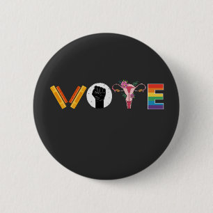 VOTE Bücher Uterus LGBT Unterstützung Button