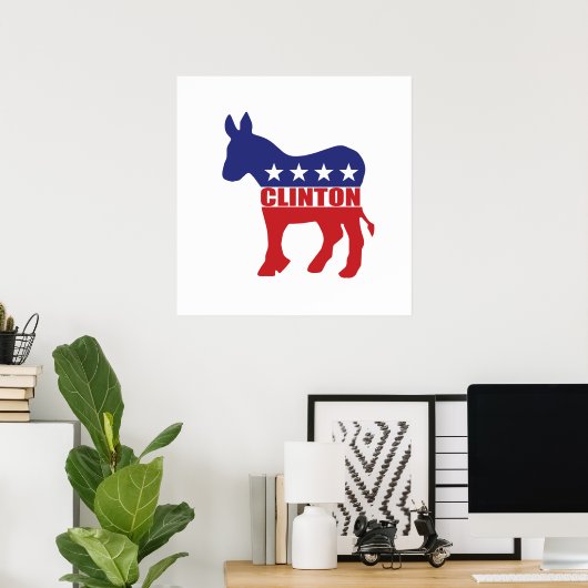 Vote Clinton Democrat Poster (Heimbüro)