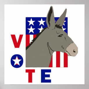 VOTE DEMOKRAT DONKEY Poster