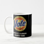 Vote Detergent Funny Vintag Kaffeetasse (Links)