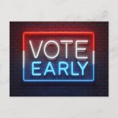 Vote Early Neon Sign on Bridge Postkarte (Vorderseite)