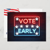 Vote Early Neon Sign Postkarte (Vorne/Hinten)