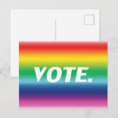 "Vote" Farben der Flagge mit lgbtq lgbt Postkarte (Vorne/Hinten)