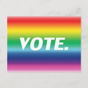 "Vote" Farben der Flagge mit lgbtq lgbt Postkarte