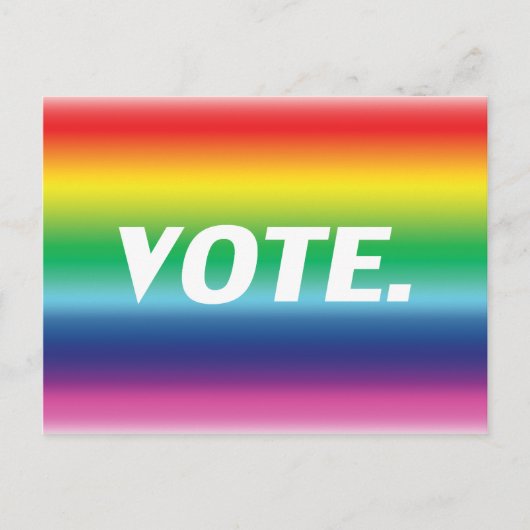 "Vote" Farben der Flagge mit lgbtq lgbt Postkarte (Vorderseite)