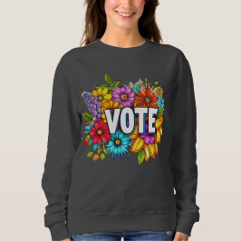 VOTE Floral Blue Sweatshirt