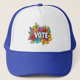 VOTE Floral Blue Trucker Hat Truckerkappe
