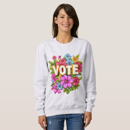 VOTE Floral Yellow Sweatshirt (Vorne ganz)