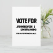 Vote for Jason and Sakura Dankeskarte (Stehend Vorderseite)