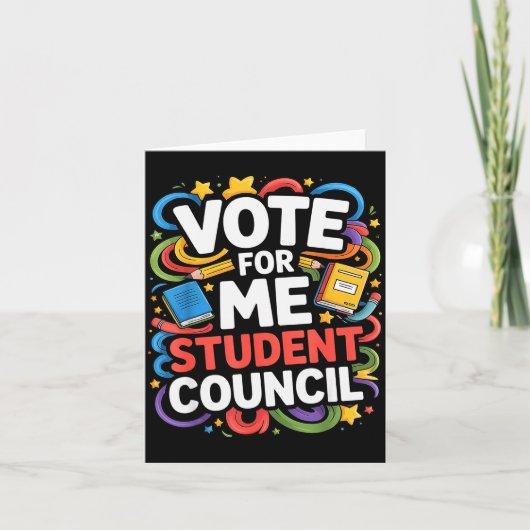 Vote For Me Student Council Great Vibes School Ele Karte (Vorderseite)