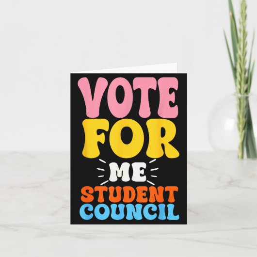 Vote For Me Student Council Youth Cool School Elec Karte (Vorderseite)