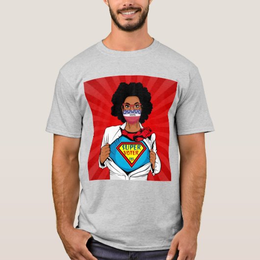 Vote-Gesicht Maske LWV Super Stimme T-Shirt (Vorderseite)