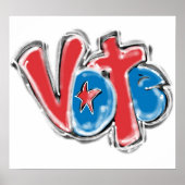 Vote Graffiti Illustration Poster (Vorne)
